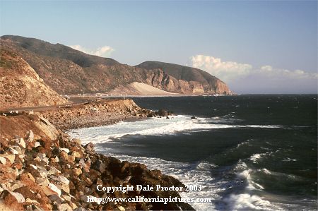 View south edge of Santa Monica Mountains, Ventura County coast, Pacific Coast Highway