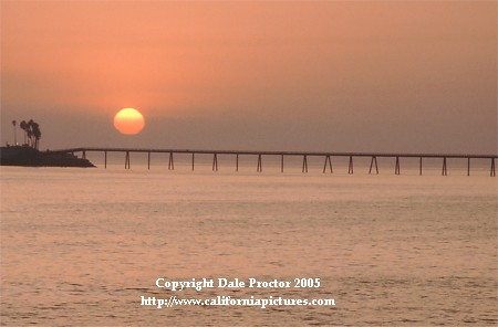 California coast, Pacific Ocean, beach sunset golden