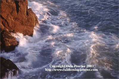 Coastal cliffs, water meets land