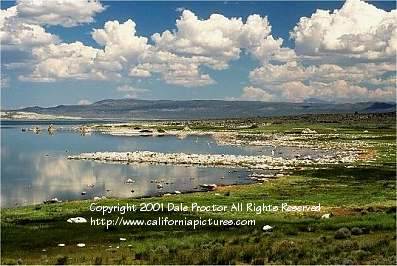 Mono Lake Photography, scattered clouds,  scenic landscape, California photography
